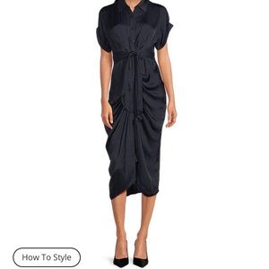 Steve Madden Tori Black Midi Dress